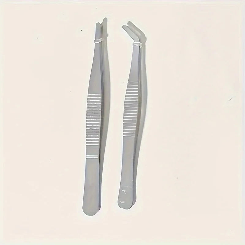 Precision stainless steel tweezers, 2-piece set, suitable for handicrafts, artworks and laboratory work - durable and reliable