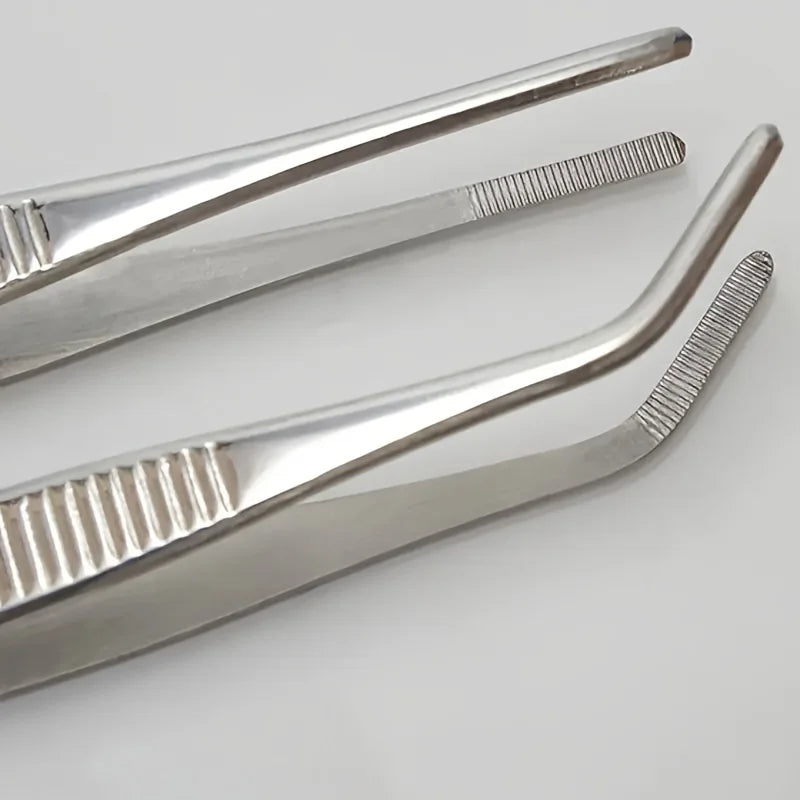 Precision stainless steel tweezers, 2-piece set, suitable for handicrafts, artworks and laboratory work - durable and reliable